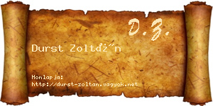 Durst Zoltán névjegykártya